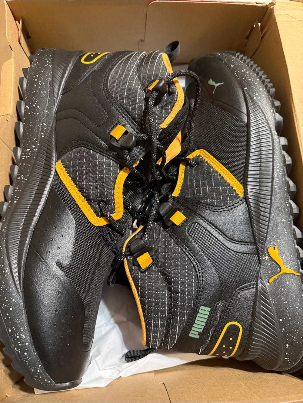 Puma Black and Yellow Men's Trail Boots